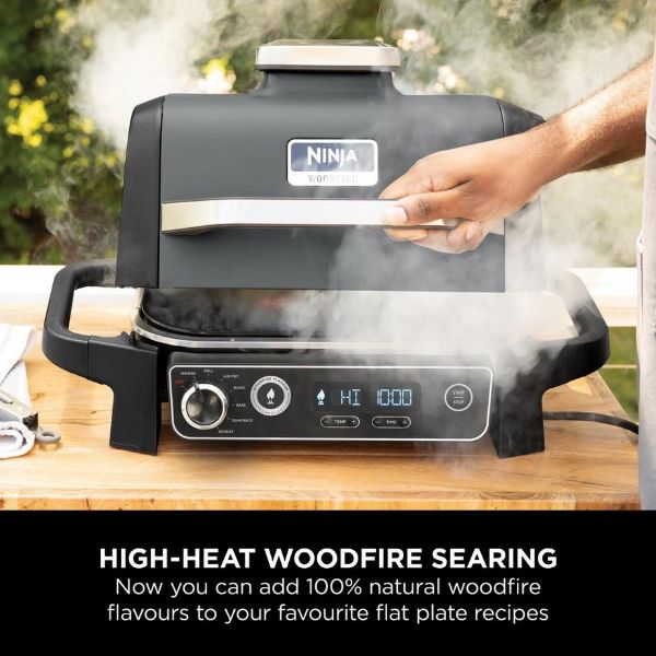 Ninja XSKGRIDPLTEUK Woodfire Electric BBQ Flat Plate - Black_control