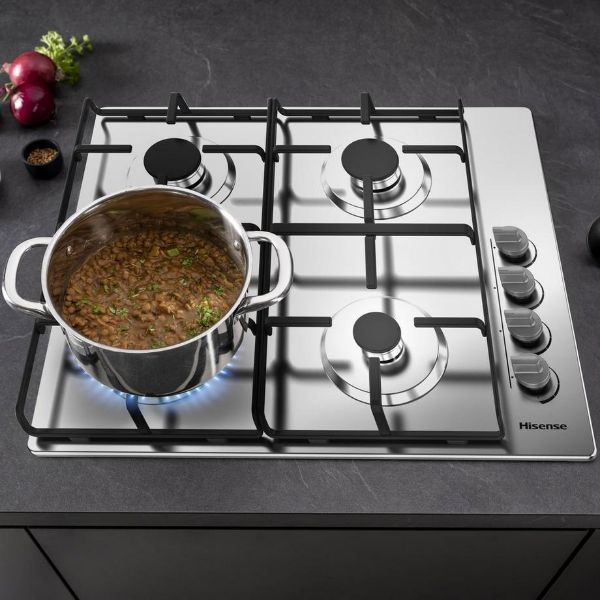 Hisense GM642XHS 60cm Gas Hob - Stainless Steel_view