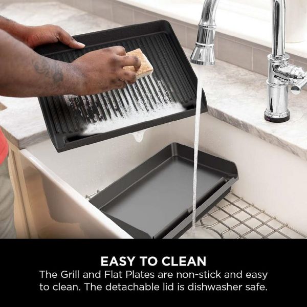 Ninja GR101UK Ninja Sizzle Grill & Flat Plate - Black_clean