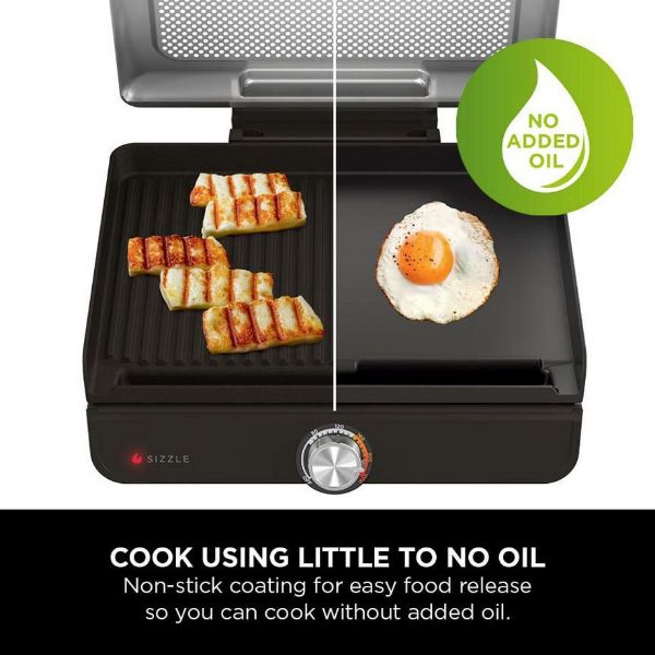 Ninja GR101UK Ninja Sizzle Grill & Flat Plate - Black_oil