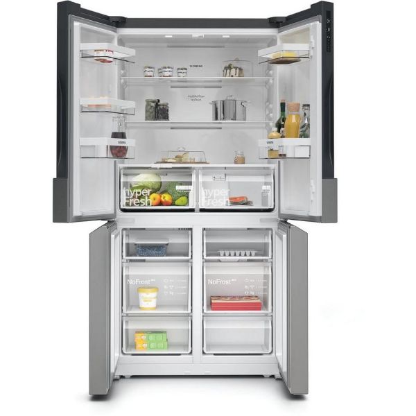 Siemens KF96NVPEAG IQ300 90.5cm French Door American Style Fridge Freezer - Stainless Steel_open