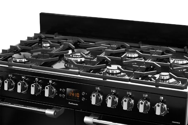 Picture of Leisure CK100F232K Cookmaster 100cm Dual Fuel Range Cooker with Seven Gas Burners in Black