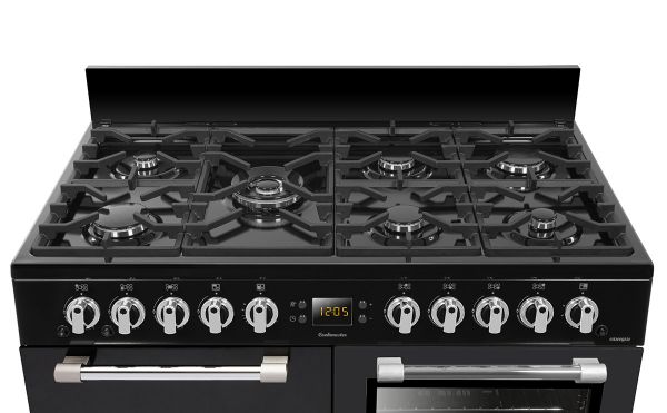 Picture of Leisure CK100F232K Cookmaster 100cm Dual Fuel Range Cooker with Seven Gas Burners in Black