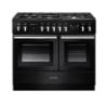 Picture of Rangemaster 123350 Professional+ FX 100 Dual Fuel Range Cooker in Black with Chrome Trim-PROPL100FXDFFGB/C