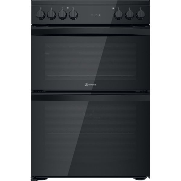 Picture of Indesit ID67V9KMBUK Freestanding Double Oven Electric Cooker in Black with Steam&Clean - Discontinued