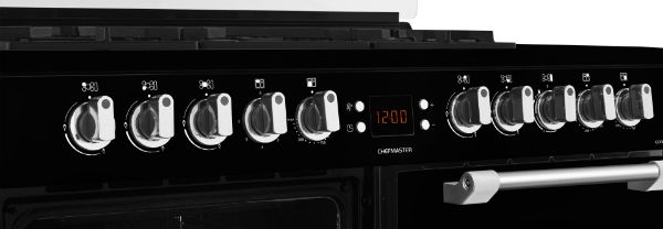Picture of Leisure CC100F521K Chefmaster 100cm Dual Fuel Range Cooker with Glass Top Lid in Black