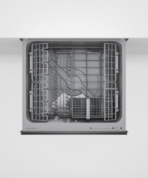 Fisher and Paykel DD60ST4HNB9 Series 9 Extra Height Single DishDrawer™ Dishwasher - Black SteelOpenEmpty