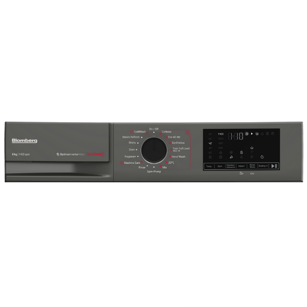 Blomberg LWA18461G 8kg 1400 Spin Washing Machine - Graphite_control panel