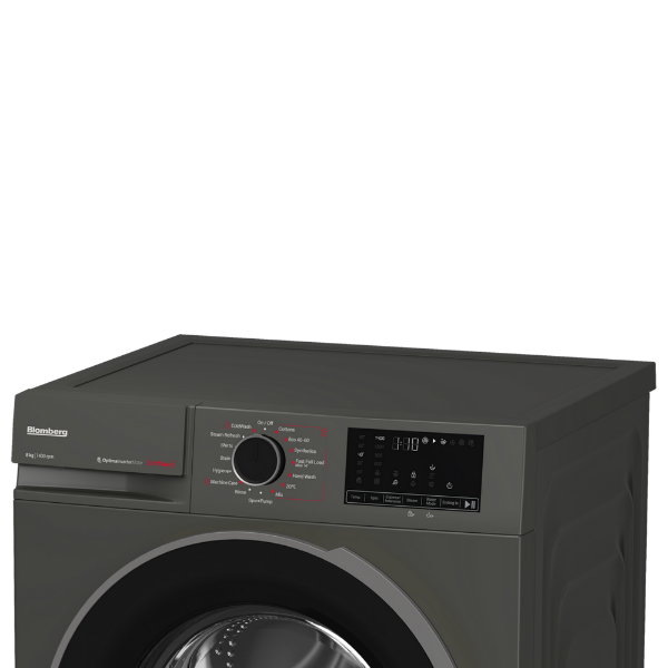 Blomberg LWA18461G 8kg 1400 Spin Washing Machine - Graphite_top side view