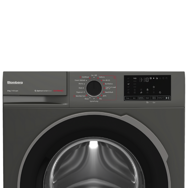 Blomberg LWA18461G 8kg 1400 Spin Washing Machine - Graphite_programmes