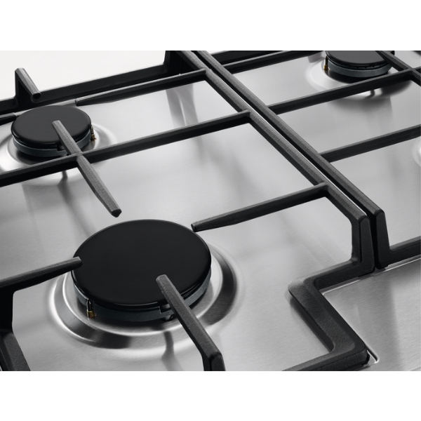 Zanussi ZGH66424XX 60cm Stainless Steel Gas Hob with Cast Iron Pan Supports_burners