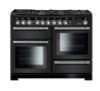 Rangemaster 127660 Encore Deluxe 110 Dual Fuel Range Cooker in Charcoal Black with Chrome Trim - EDL110DFFCB/C