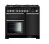 Rangemaster 127700 Encore Deluxe 100 Dual Fuel Range Cooker in Charcoal Black with Chrome Trim - EDL100DFFCB/C