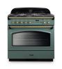 Rangemaster 128350 Classic FX 90 Dual Fuel Range Cooker in Mineral Green with Brass Trim - CLAS90FXDFFMG/B