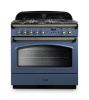 Rangemaster 128360 Classic FX 90 Dual Fuel Range Cooker in Stone Blue with Brass Trim - CLAS90FXDFFSB/B