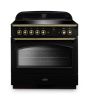 Rangemaster 131770 Classic FX 90 Induction Range Cooker in Black with Brass Trim - CLAS90FXEIBL/B