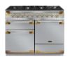 Rangemaster 135330 Elise Luxe 110 Dual Fuel Range Cooker in Stainless Steel with Antique Brass Trim - ELS110DFFSS/AB