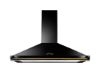 Rangemaster 63040 90cm Classic Chimney Cooker Hood in Black with Brass Rail - CLAHDC90BB/