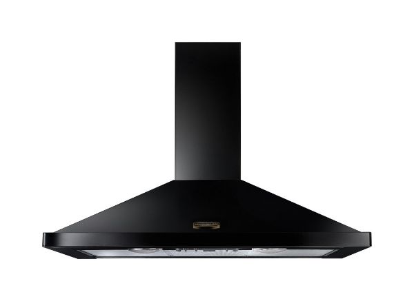 Rangemaster 68020 90cm Chimney Cooker Hood in Black and Brass - LEIHDC90BB/