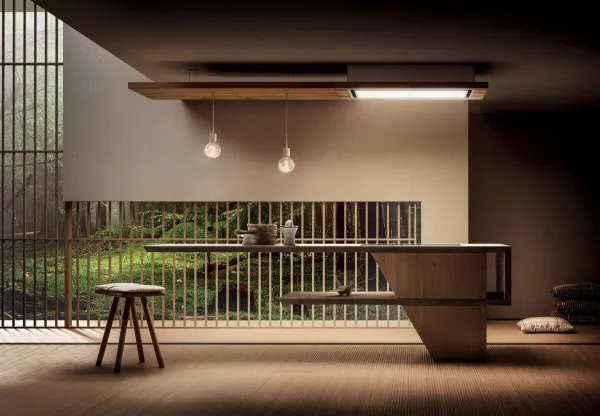Elica LULL-AT-NAT-DO Lullaby 90cm Cooker Hood in Natural Wood - Duct Out_kitchen view