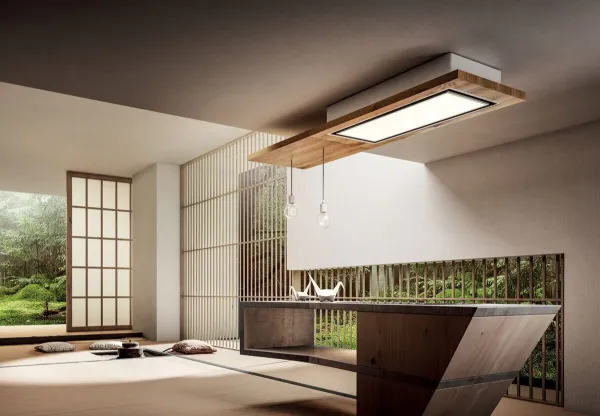 Elica LULL-AT-NAT-DO Lullaby 90cm Cooker Hood in Natural Wood - Duct Out_room view