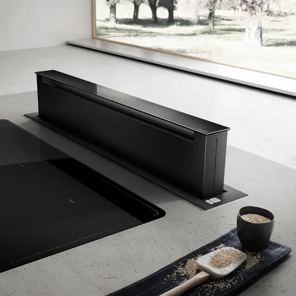 Elica PANDORA-BLK Pandora 90cm Downdraft Cooker Hood in Black_downdraft