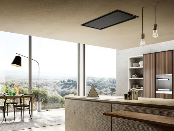 Elica ILLUS-PLS-RM-WH Illusion Plus 100cm Integrated Ceiling Cooker Hood in White_kitchen view