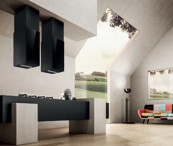 Elica HAIKU-ISL-32-WH Haiku Island 32cm Cooker Hood in White_kitchen view