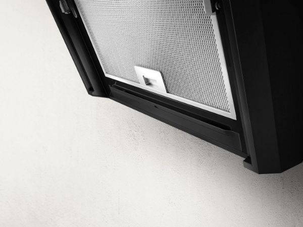 Elica MAJ-ND-BLK-60 Majestic 60cm Wall-Mounted Angled Cooker Hood in Black - No Drip_filters