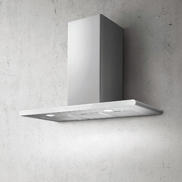 Elica GALAXY-LED-WH Galaxy LED 80cm Wall-Mounted Chimney Cooker Hood in Stainless Steel and White Glass