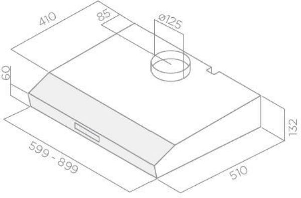 Elica KREA-LX-90-SS 90cm Cooker Hood in Stainless Steel_dimensions
