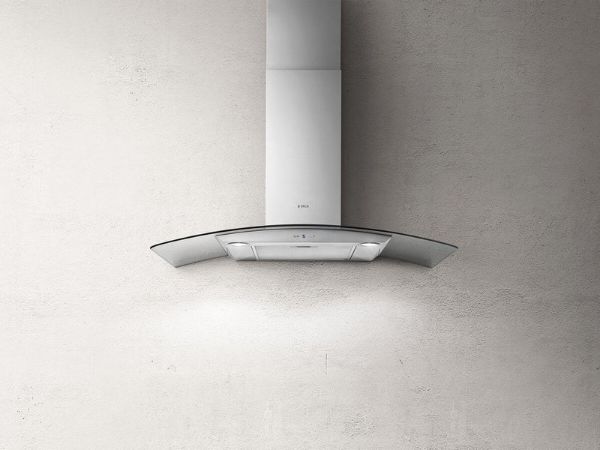 Elica REEF-A-90 Reef Island 90cm Cooker Hood in Stainless Steel & Curved Glass_main