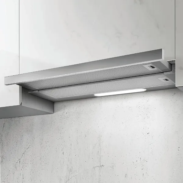 Elica ELITE14-LED-90 90cm Wide Telescopic Hood in Grey and Stainless Steel_main