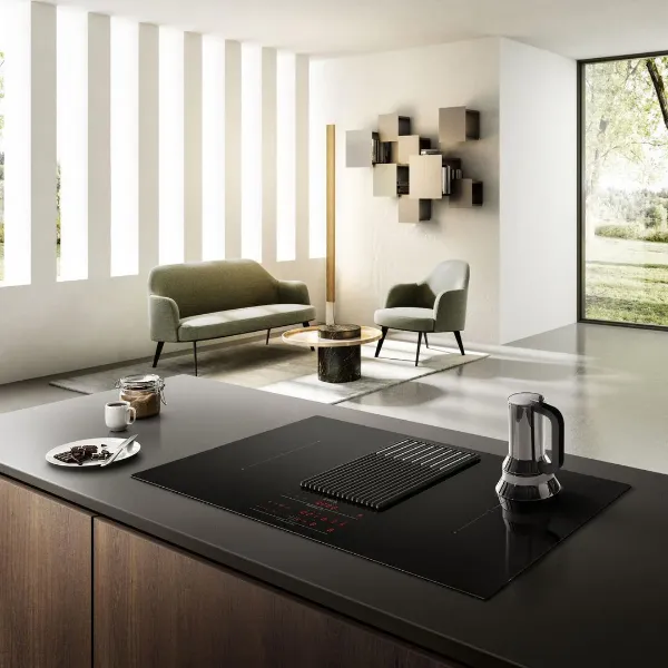 Elica NT-LIBRA-BLK-DO NikolaTesla LIBRA 83cm Induction Hob in Black - Duct Out_kitchen view