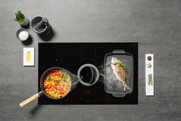 Elica NT-SWITCH-BLK-RC NikolaTesla Switch 83cm Black Induction Hob - Recirculating_in use