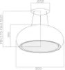 Elica PEARL-SS Pearl 80cm Wide Ceiling Cooker Hood in Polished Stainless Steel _dimensions
