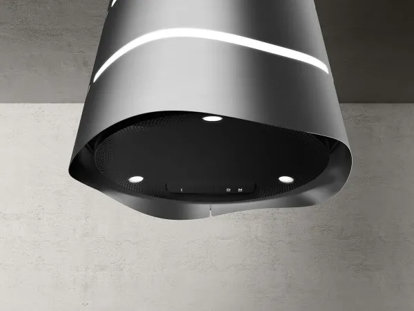 Elica WAVE-UX-BLK Wave UX (Flow) 51cm Ceiling Mounted Cooker Hood in Black_main