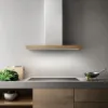 Elica BIO 90cm Wall Mounted Chimney Hood in White and Oak_over hob