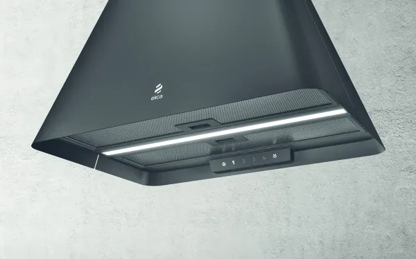 Elica IKONA-LIGHT-BLK 60cm Wide Ceiling Mounted Cooker Hood in Black_main