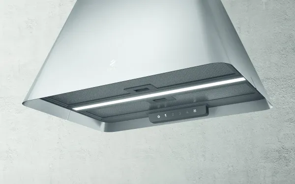 Elica IKONA-LIGHT-SS 60cm Wide Ceiling Mounted Cooker Hood in Stainless Steel_close up