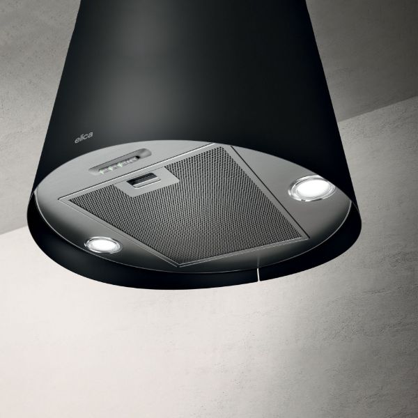 Elica JUNO-BLK Juno LED 50cm Ceiling Mounted Cooker Hood in Black _below
