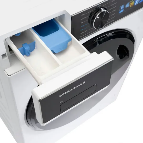 Schonhaus WMSF01814AW 8kg 1400 Spin Washing Machine - White_detergent drawer