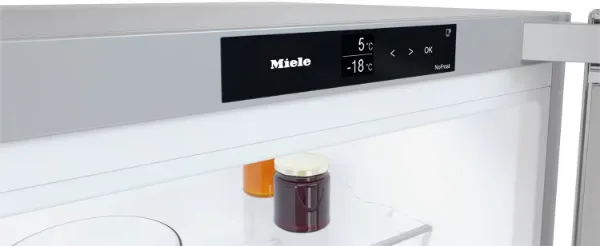 Miele KFN 4397 CD EL Freestanding Fridge Freezer 125 Edition with PerfectFresh Pro and NoFrost in Silver _display