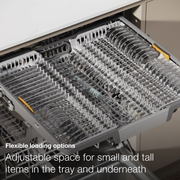 Miele G7600 SC WH Freestanding Full Size Dishwasher with AutoDos_flexible loading