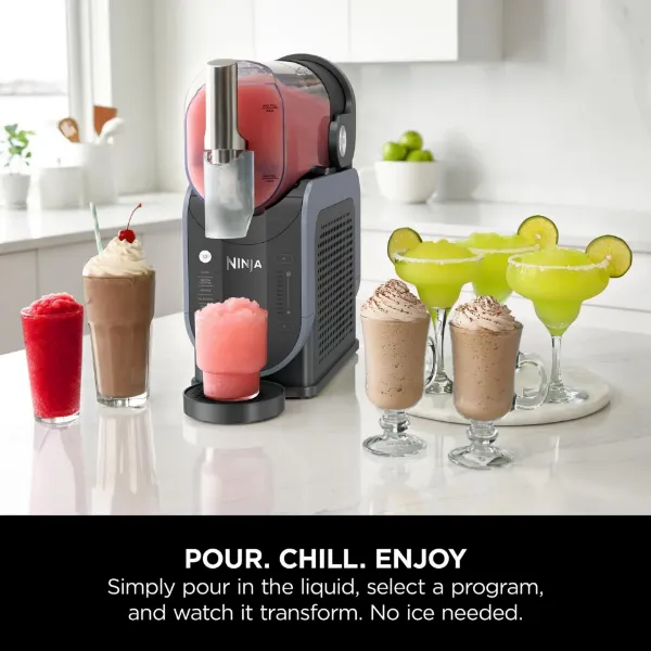 Ninja FS301UK SLUSHi Frozen Drink Maker - Arctic Blue, Grey_pour, chill, enjoy