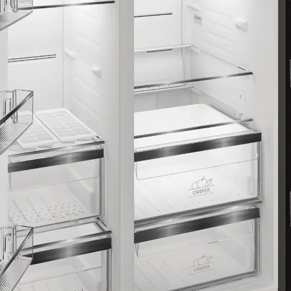 Hotpoint HPG2 6592 XP4UK American Style Fridge Freezer in Silver_inside