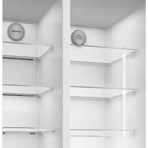 Hotpoint HPG2 6583W XP4UK American Style Fridge Freezer with Dual No Frost and FreshShield - Silver_shelves