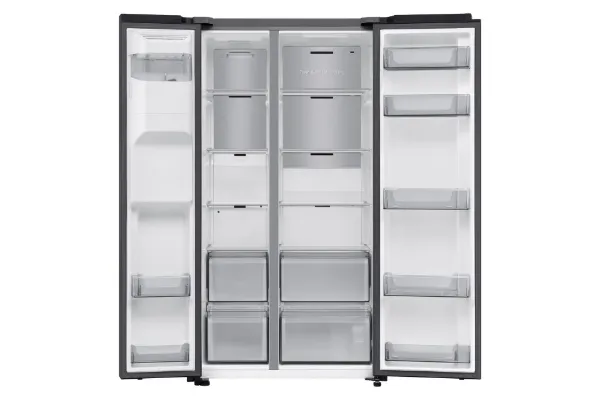 Samsung RS70F66KCFEU 91cm Side by Side American Fridge Freezer - Black_interior empty