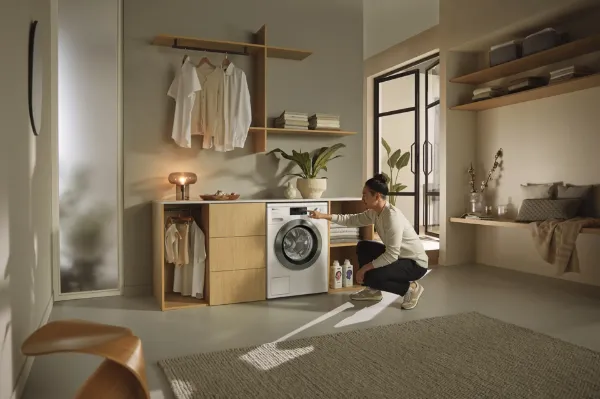 Miele WEE385 WCS 8kg 1400 Spin Washing Machine - Lotus White_in use