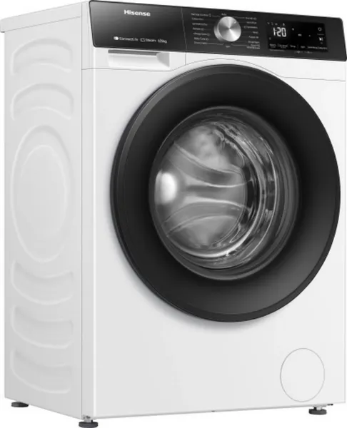 Hisense WD3S8043BW3 WiFi-enabled 8kg/5kg 1400 Spin Washer Dryer - White_angled view